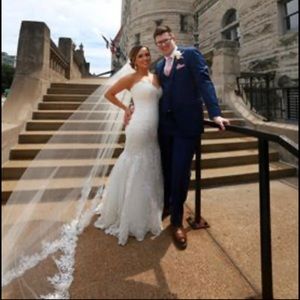 Madison James Wedding Dress and Cathedral Veil